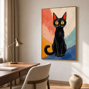 Modern Cat Wall Art displayed in a refined office.