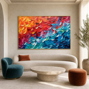 Textured Abstract Wall Art displayed in a refined living room.