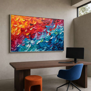 Textured Abstract Wall Art displayed in a refined office.