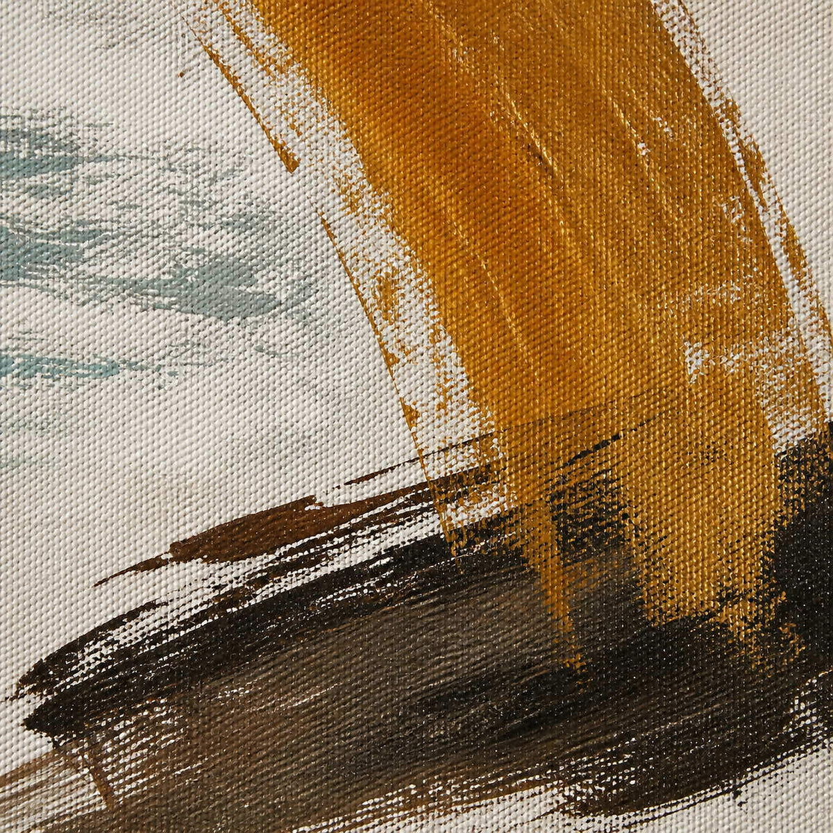 Close-up of raised bronze-gold paint weathered ivory texture and charcoal strokes.