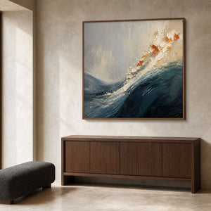 Textured Coastal Wall Art displayed in a refined entryway.