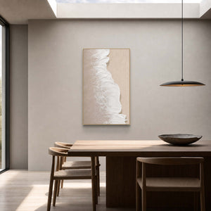 Textured Coastal Wall Art displayed in a refined dining room.