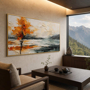 Textured Landscape Wall Art displayed in a refined hospitality lounge 2.