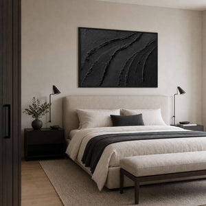 Textured Abstract Wall Art displayed in a refined bedroom.