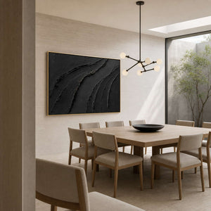 Textured Abstract Wall Art displayed in a refined dining room.