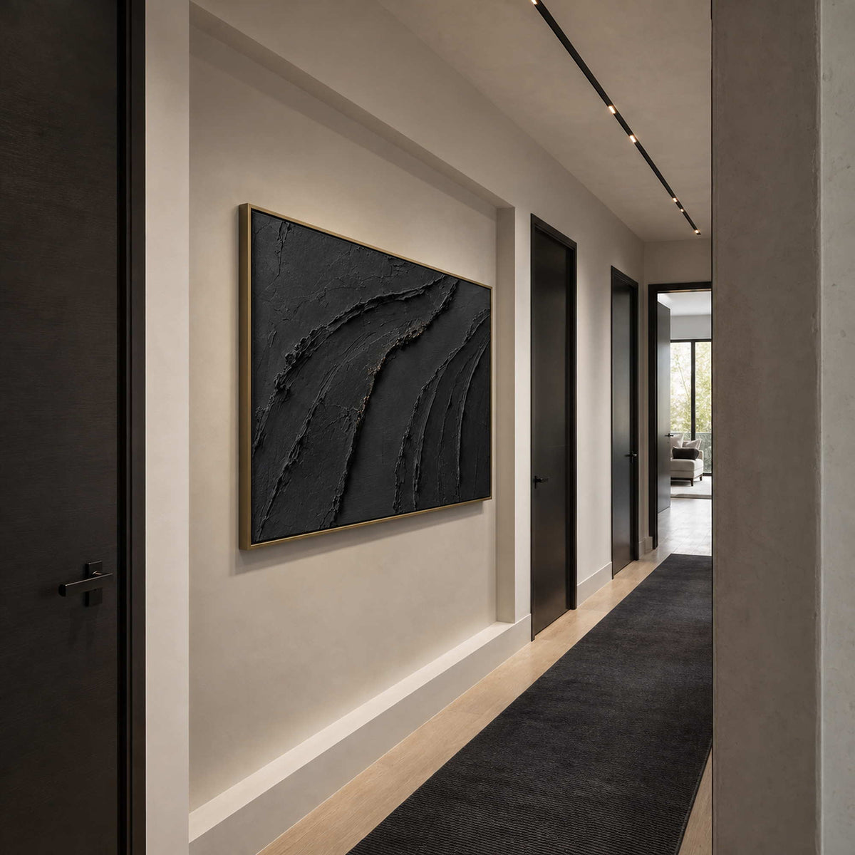 Textured Abstract Wall Art displayed in a refined entryway.