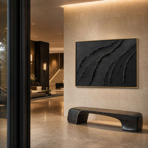 Textured Abstract Wall Art displayed in a refined hospitality.