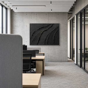 Textured Abstract Wall Art displayed in a refined office.