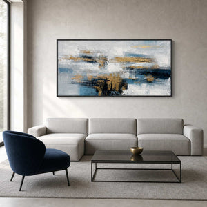 Modern Abstract Wall Art displayed in a refined living room.