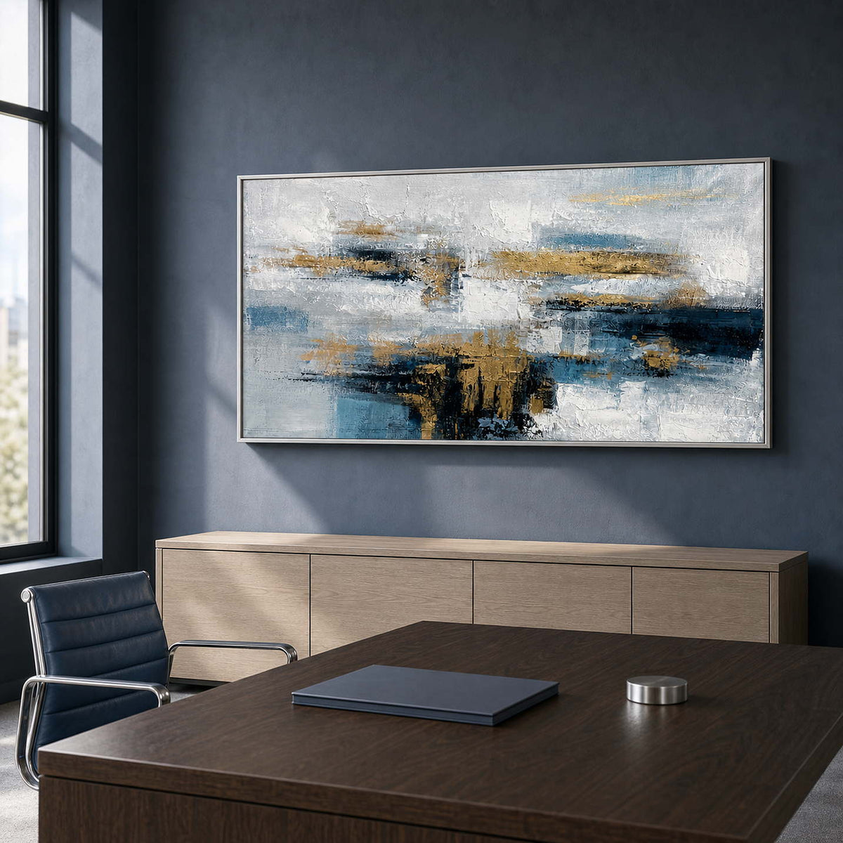 Modern Abstract Wall Art displayed in a refined office.