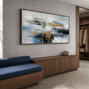 Modern Abstract Wall Art displayed in a refined spa reception.