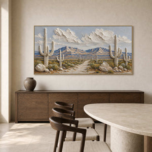 Desert Landscape Wall Art displayed in a refined dining room.