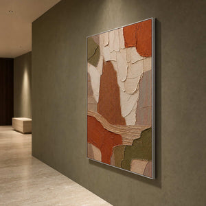 Textured Abstract Wall Art displayed in a refined entryway.