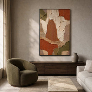 Textured Abstract Wall Art displayed in a refined living room.
