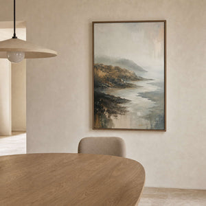 Textured Coastal Wall Art displayed in a refined dining room.