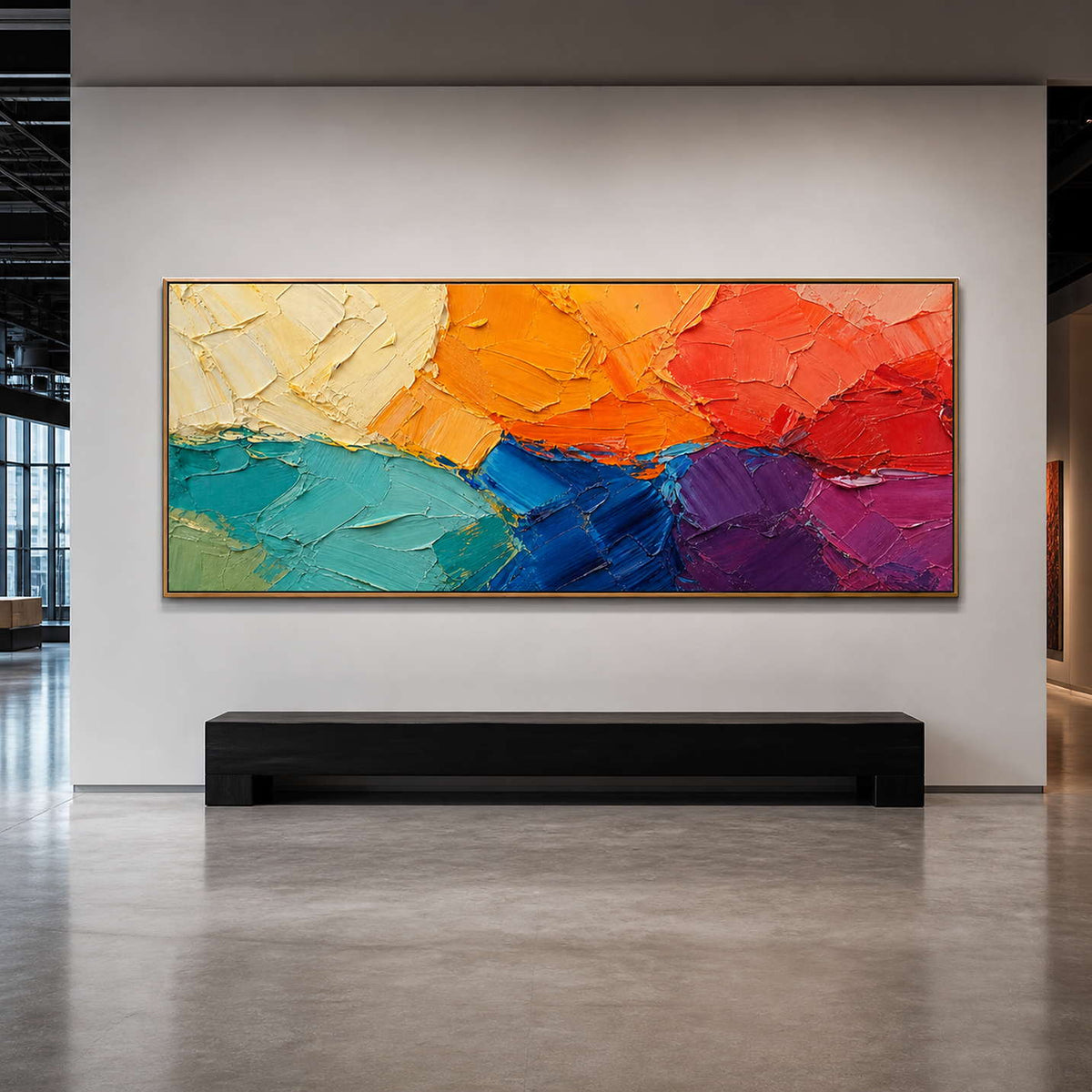 Textured Abstract Wall Art displayed in a refined hospitality lounge 3.