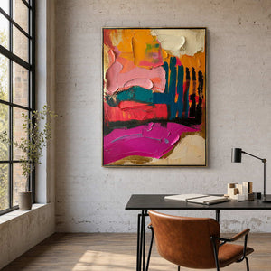 Textured Abstract Wall Art displayed in a refined office.