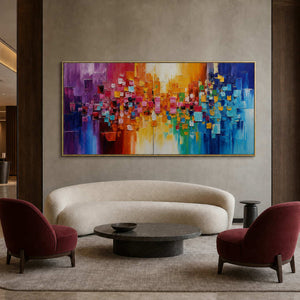 Modern Abstract Wall Art displayed in a refined hospitality lounge 3.