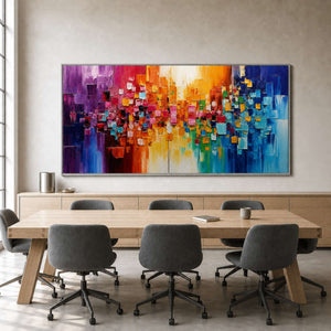 Modern Abstract Wall Art displayed in a refined office.