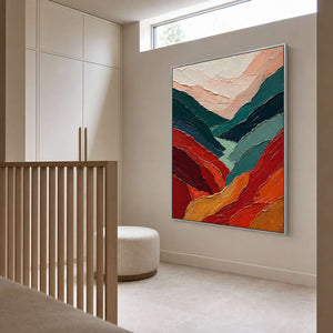 Textured Abstract Wall Art displayed in a refined bathroom.