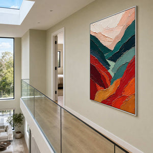 Textured Abstract Wall Art displayed in a refined entryway.