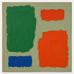 Color Blocks Hold the Room square textured abstract wall art