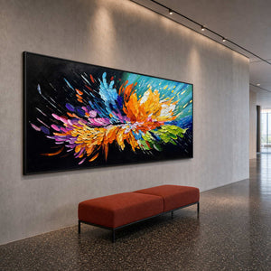 Textured Abstract Wall Art displayed in a refined hospitality lounge 2.