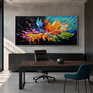 Textured Abstract Wall Art displayed in a refined office.