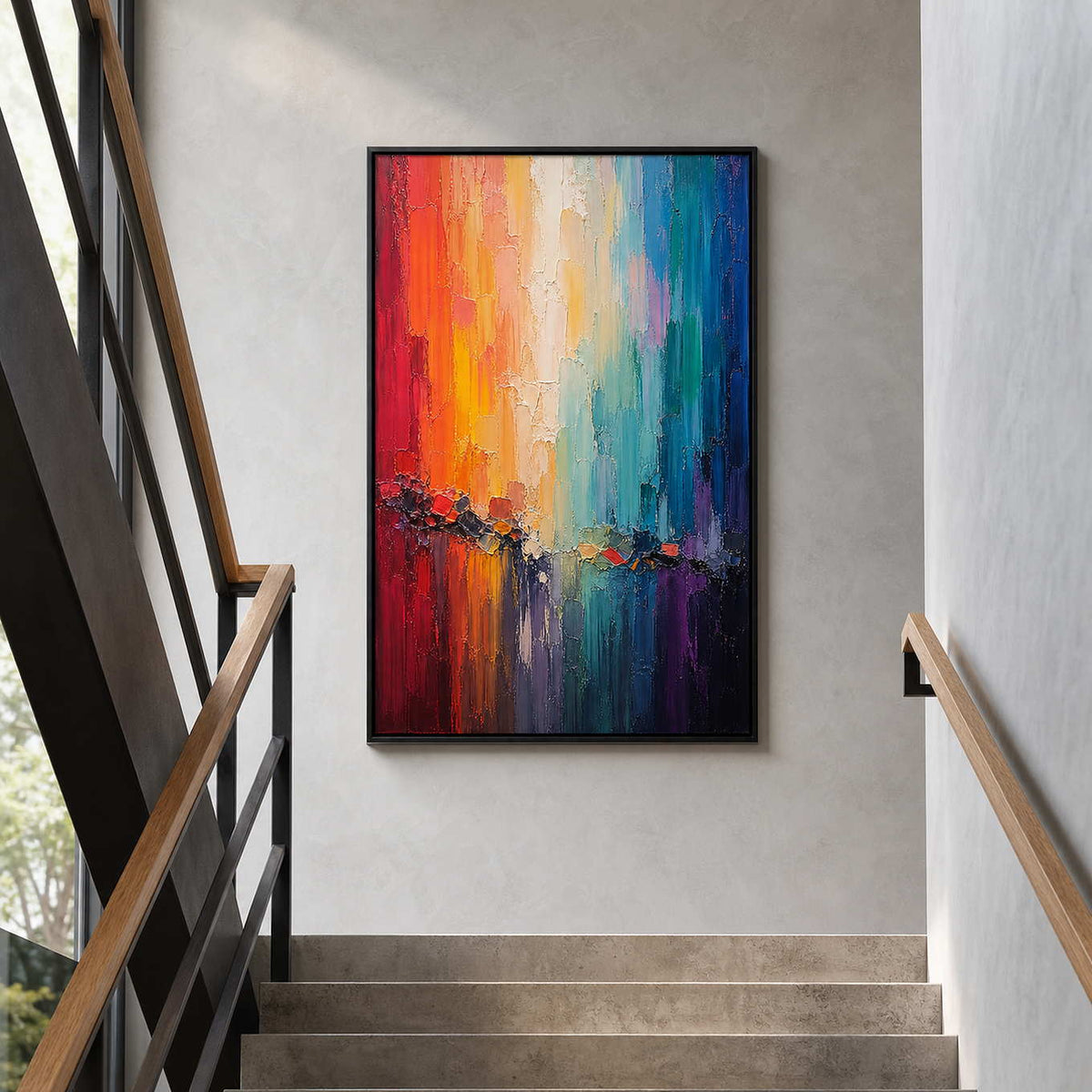 Textured Abstract Wall Art displayed in a refined entryway 2.