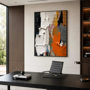 Textured abstract canvas for a modern office.