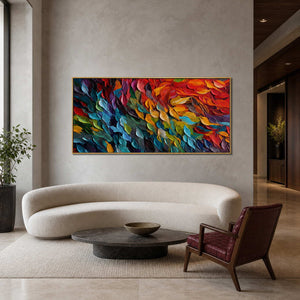 Textured Abstract Wall Art displayed in a refined hospitality lounge.