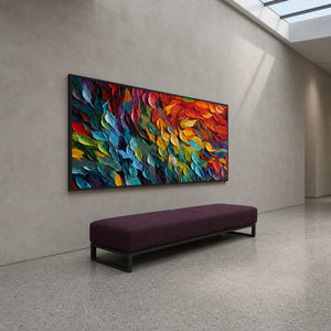 Textured Abstract Wall Art displayed in a refined modern interior.