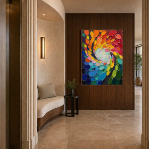 Textured Abstract Wall Art displayed in a refined hospitality.
