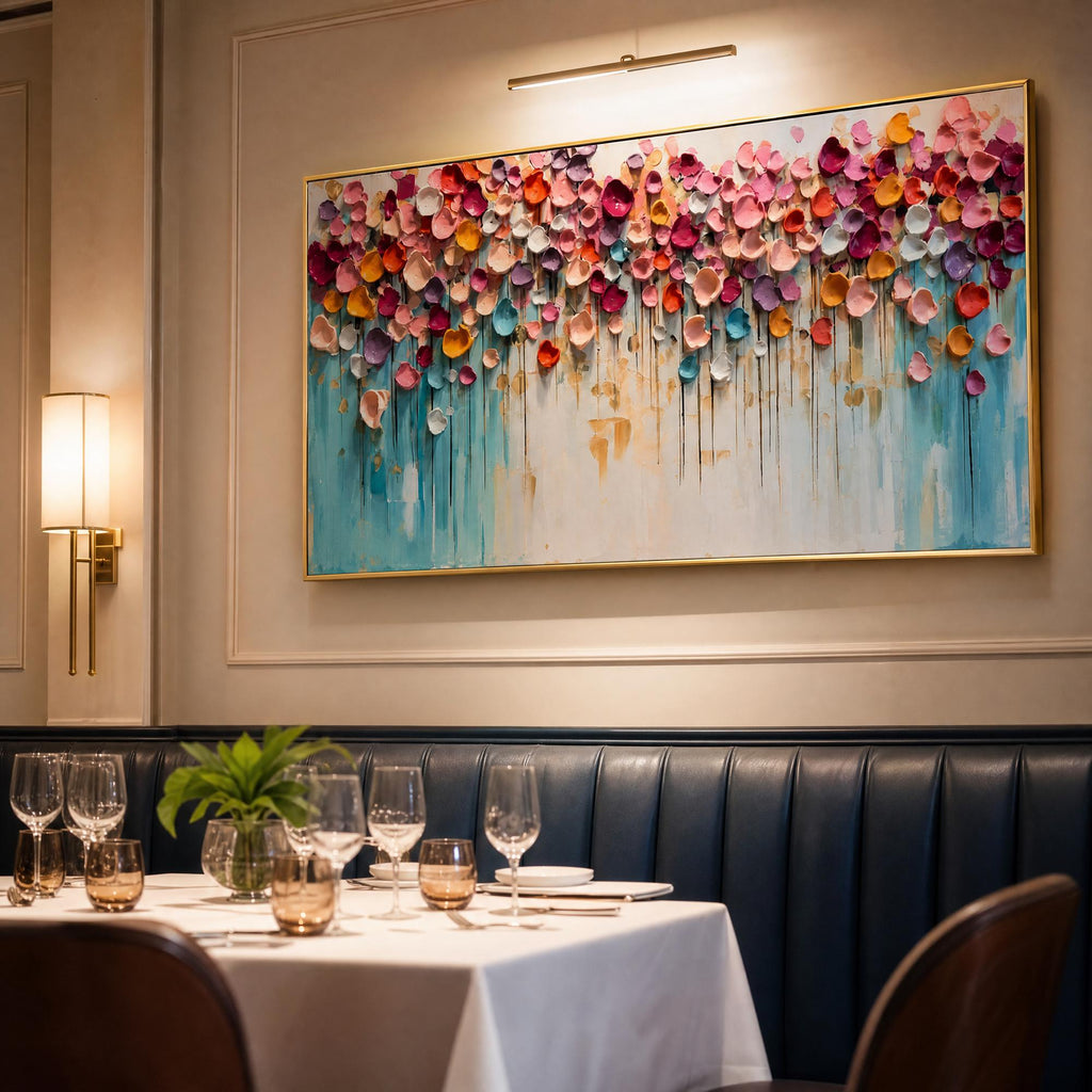 Blooms in Relief: Textured Abstract Canvas Wall Art