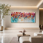 Blooms in Relief: Textured Abstract Canvas Wall Art