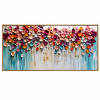 Blooms in Relief: Textured Abstract Canvas Wall Art