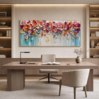 Blooms in Relief: Textured Abstract Canvas Wall Art