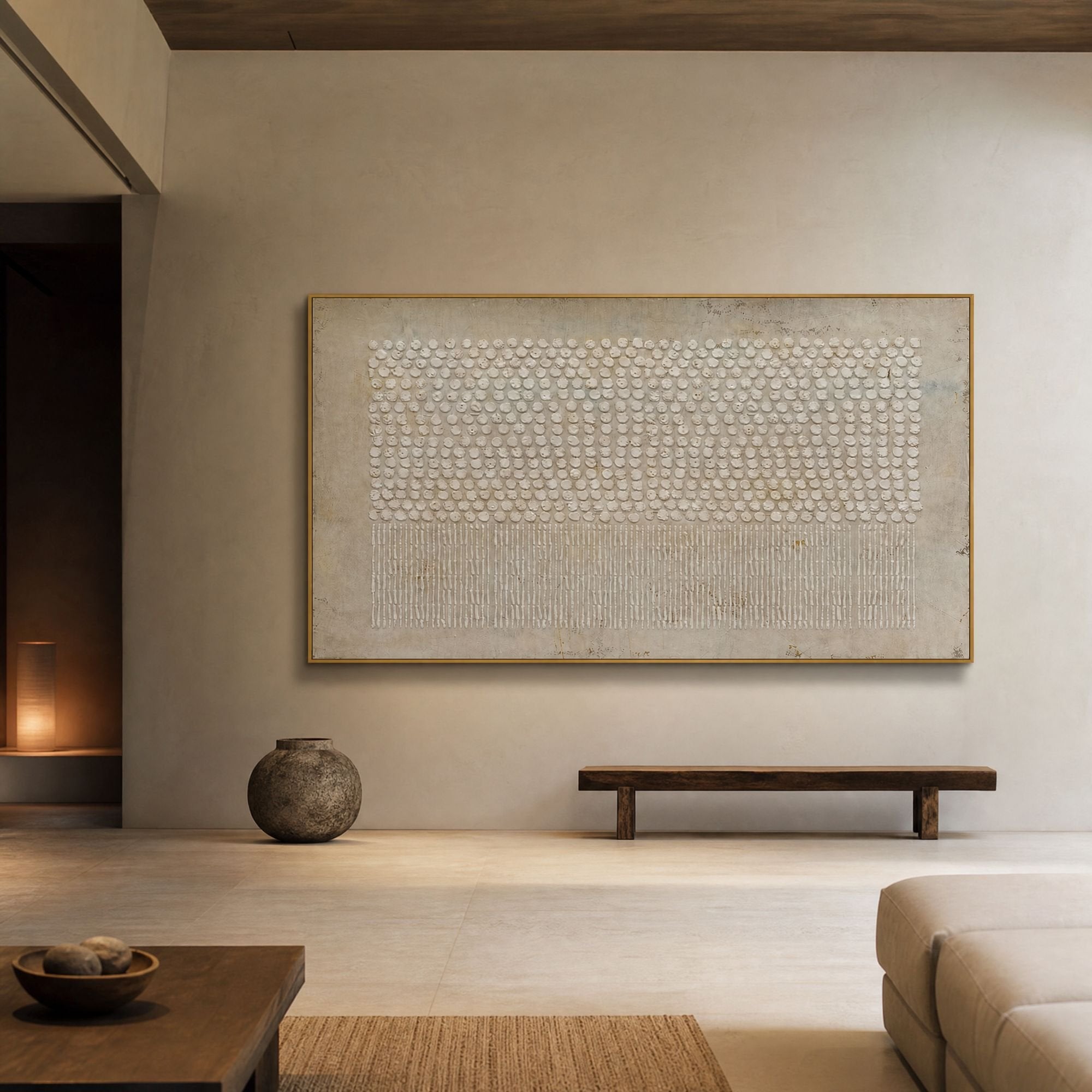 Blooms in Relief: Textured Abstract Canvas Wall Art (副本2)