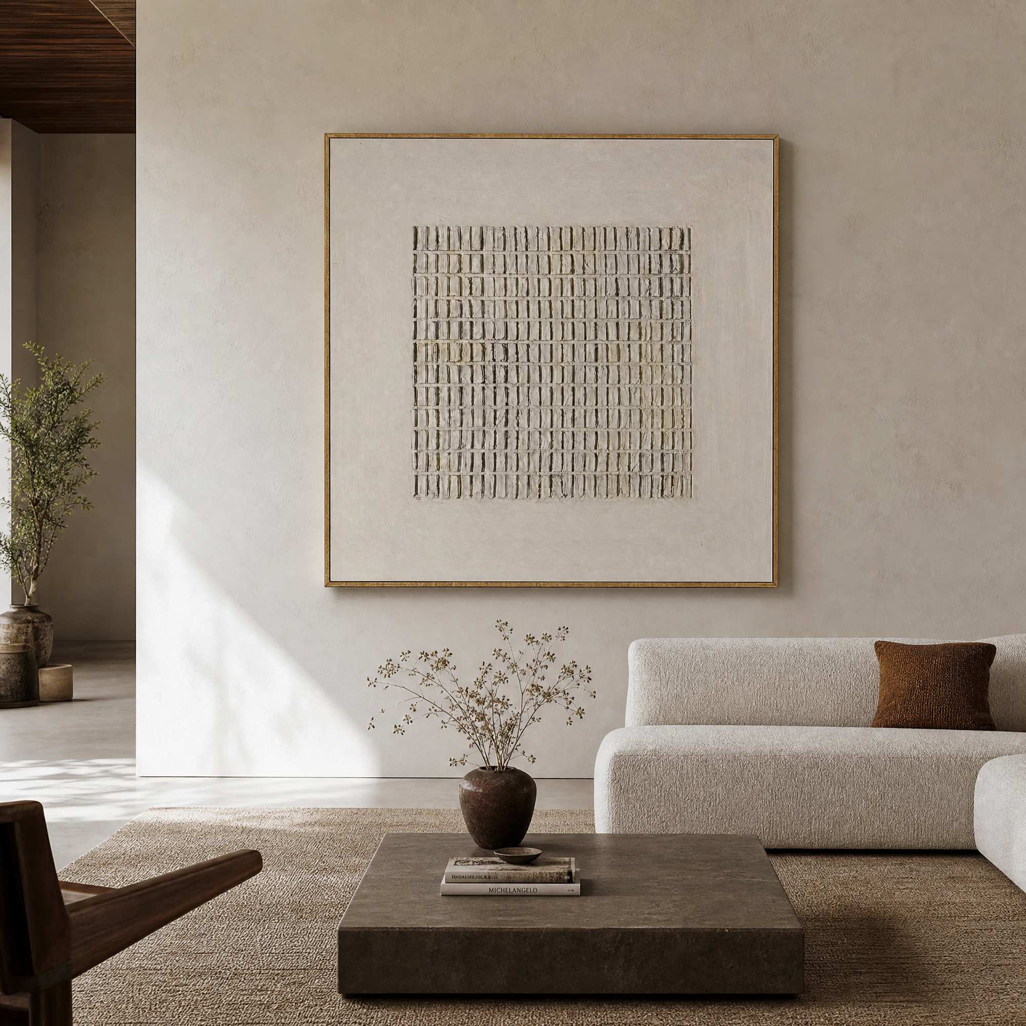 Blooms in Relief: Textured Abstract Canvas Wall Art (副本3)