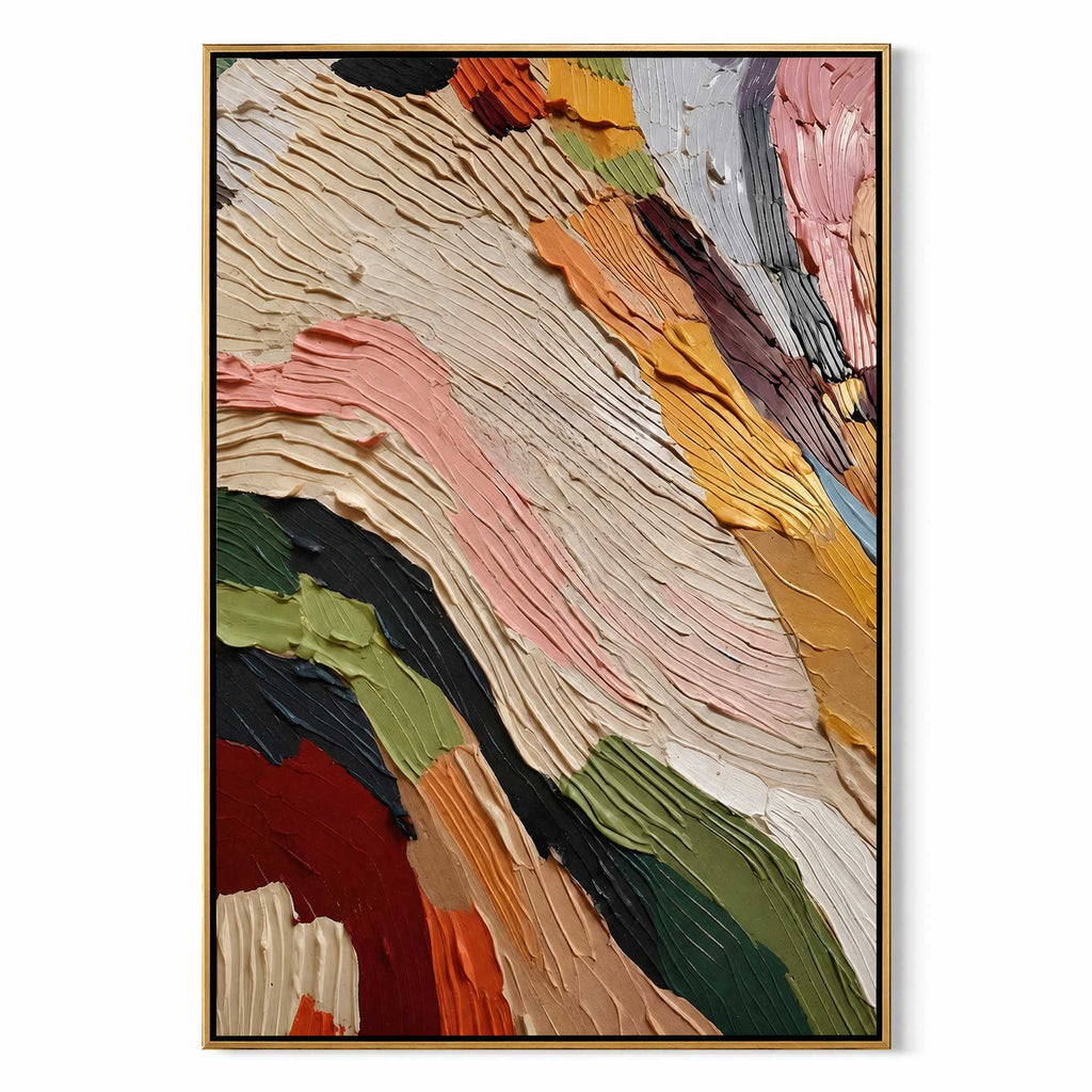 Blooms in Relief: Textured Abstract Canvas Wall Art (副本3) (副本)