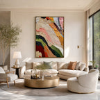 Blooms in Relief: Textured Abstract Canvas Wall Art (副本3) (副本)