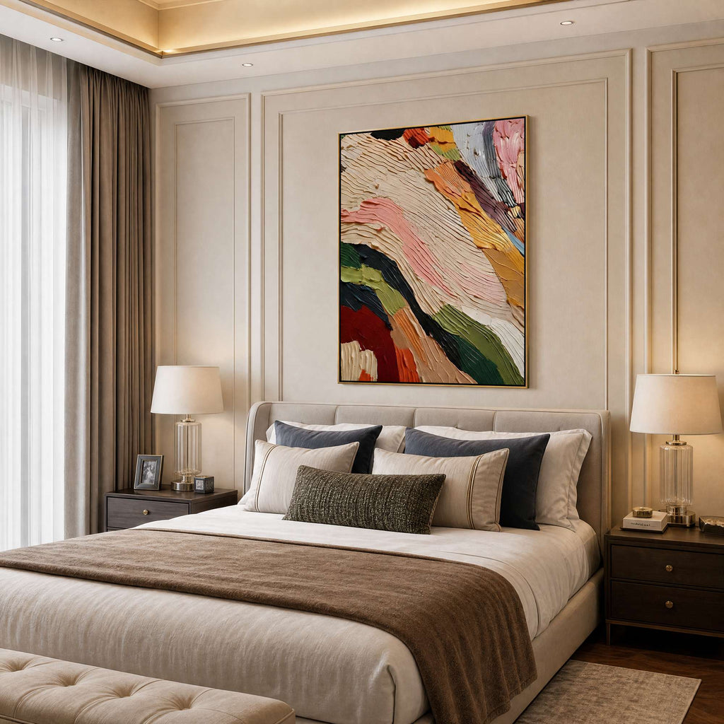 Blooms in Relief: Textured Abstract Canvas Wall Art (副本3) (副本)