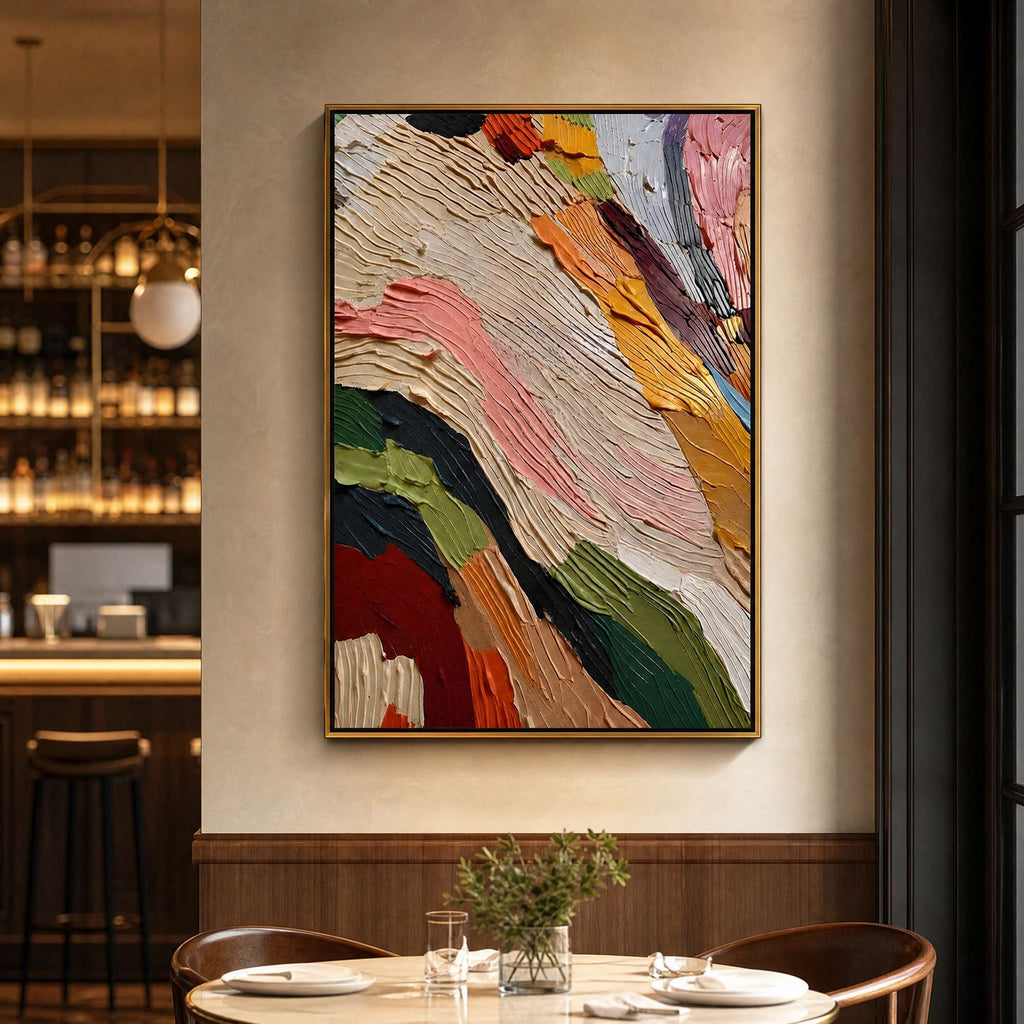 Blooms in Relief: Textured Abstract Canvas Wall Art (副本3) (副本)