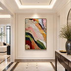 Blooms in Relief: Textured Abstract Canvas Wall Art (副本3) (副本)