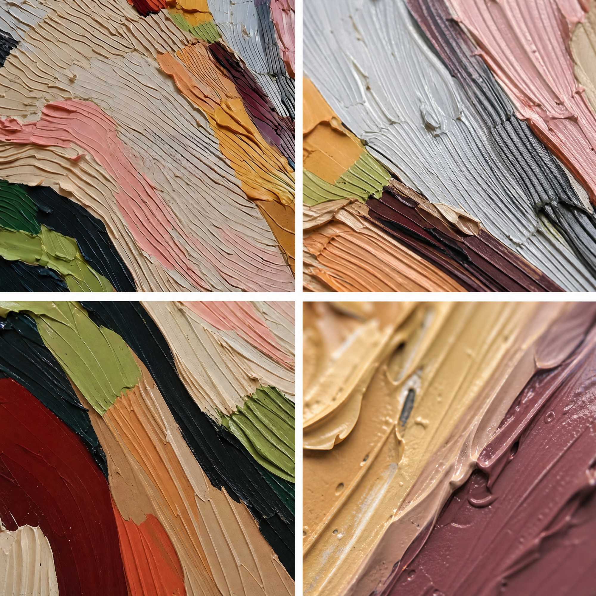 Blooms in Relief: Textured Abstract Canvas Wall Art (副本3) (副本)