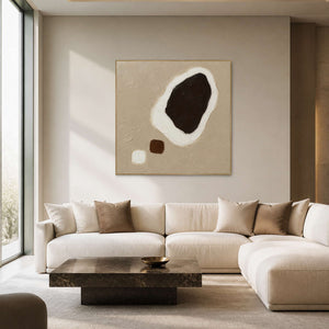 Dark Stone Held in White in a serene modern living room