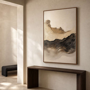 Wabi-Sabi Landscape Wall Art displayed in a refined entryway.