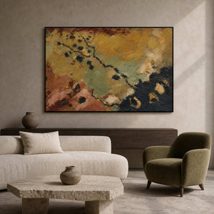 Textured Abstract Wall Art displayed in a refined living room.
