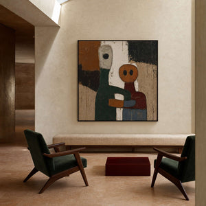Modern Figurative Wall Art displayed in a boutique hospitality lounge.