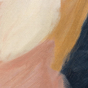 Close-up of raised ivory, blush, navy, and gold floral texture.